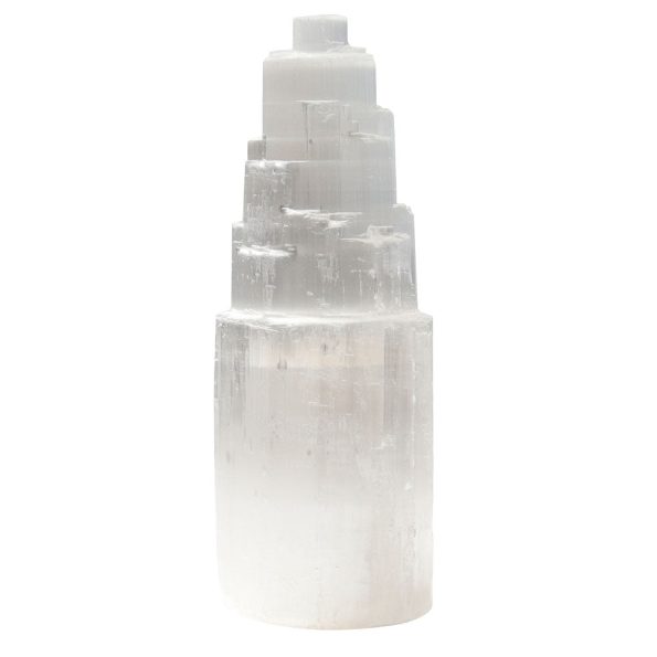 Grattacielo a torre di selenite da 5" (1 pezzo)