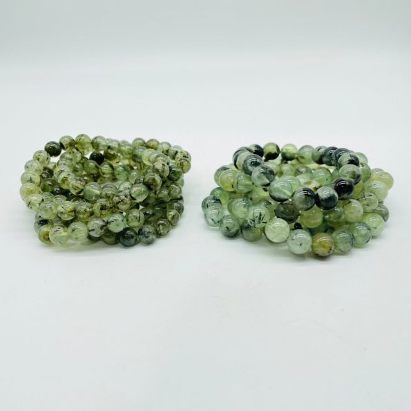 Prehnite verde misto tormalina verde Bracciale all'ingrosso