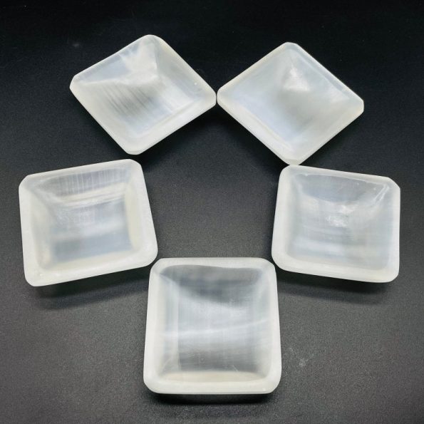 Cubo Ciotola di selenite Ciotola poco profonda all'ingrosso