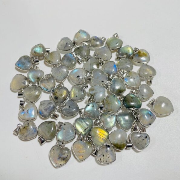 Mini ciondolo cuore labradorite all'ingrosso