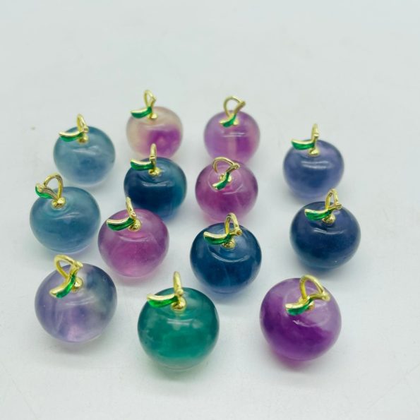 Mini Rainbow Fluorite Apple Carving all'ingrosso