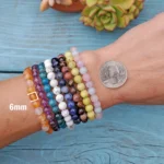 commercio all’ingrosso 6mm Genuine Stacking Gemstone Crystal Bracelets