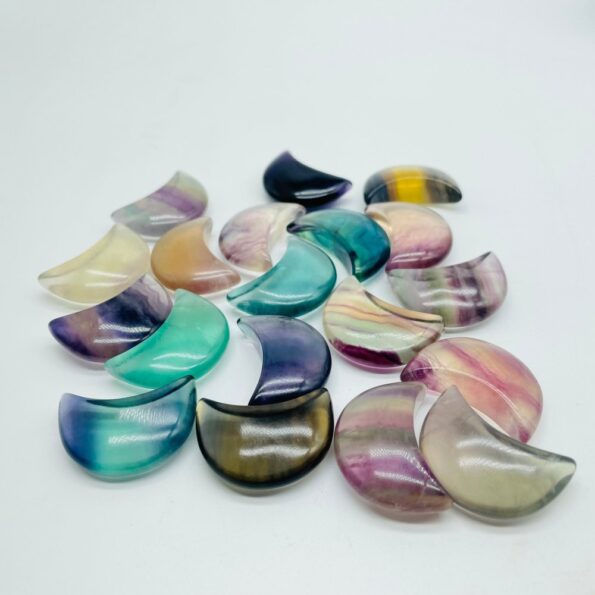 1.2 pollici (30 mm) Arcobaleno Fluorite Luna all'ingrosso