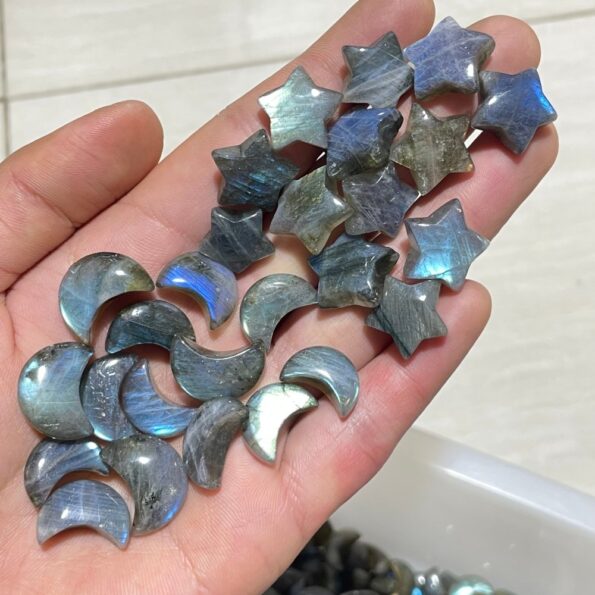 Di alta Qualità Mini Labradorite Stella Luna Ciondolo Fai Da Te All'ingrosso